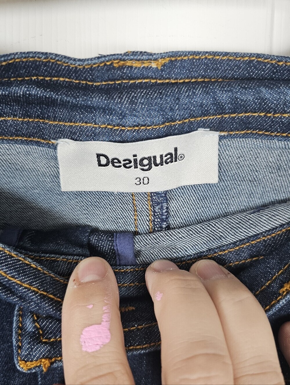 Desigual denim skirt intricate colorful embroidery Size 30 - Picture 4 of 7